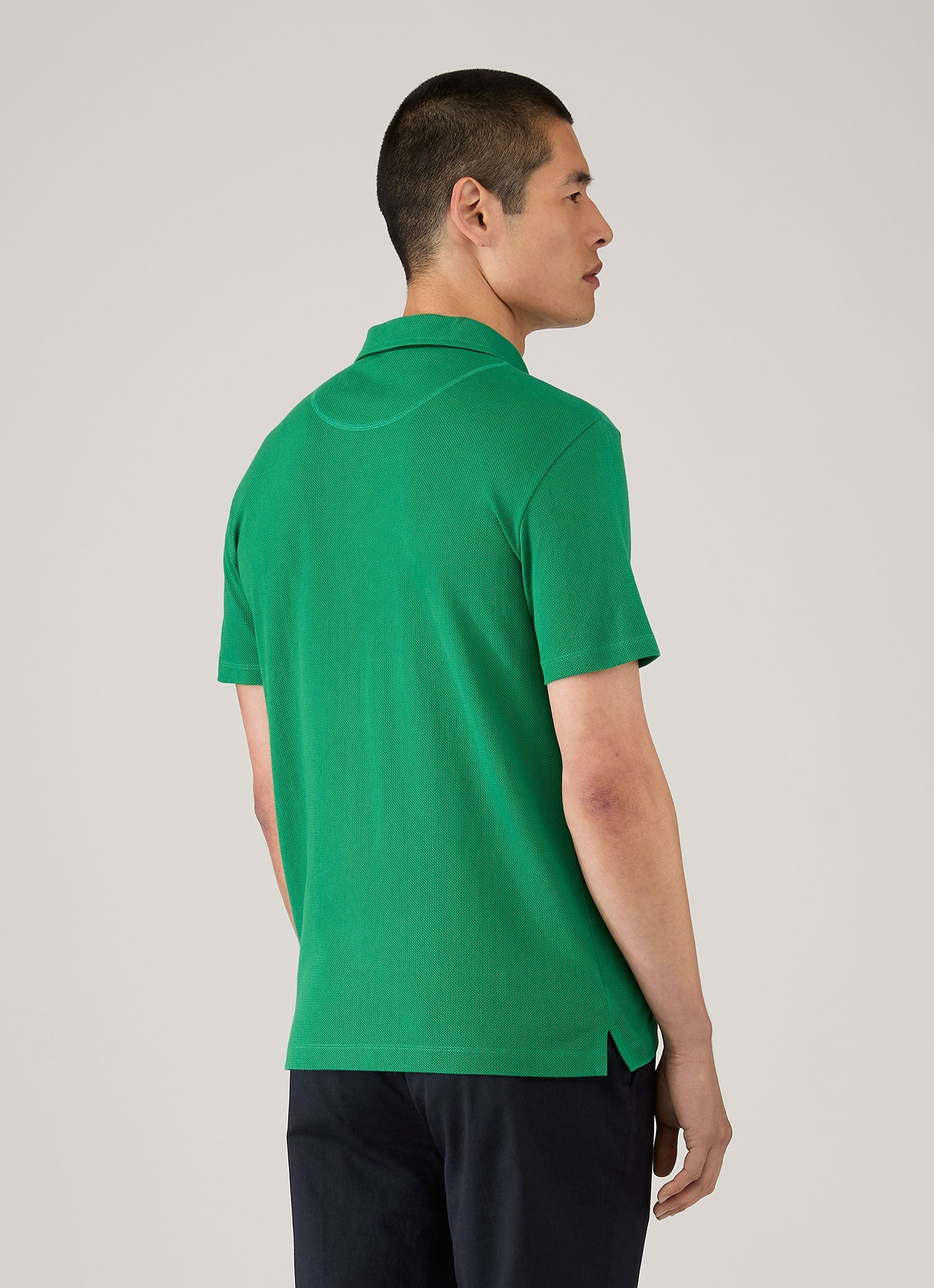 Men's Riviera Polo Shirt in Bright Green | Sunspel