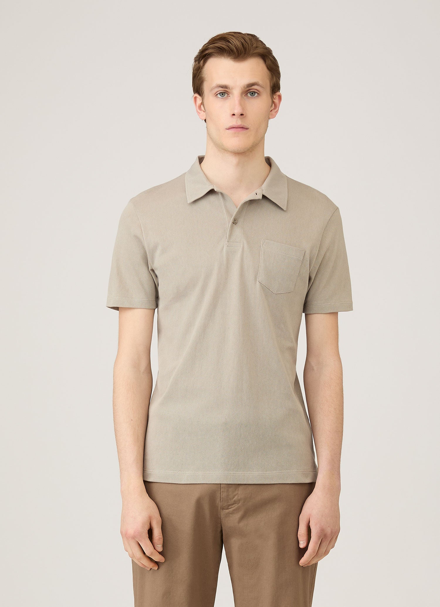 Men's Riviera Polo Shirt in Fog | Sunspel