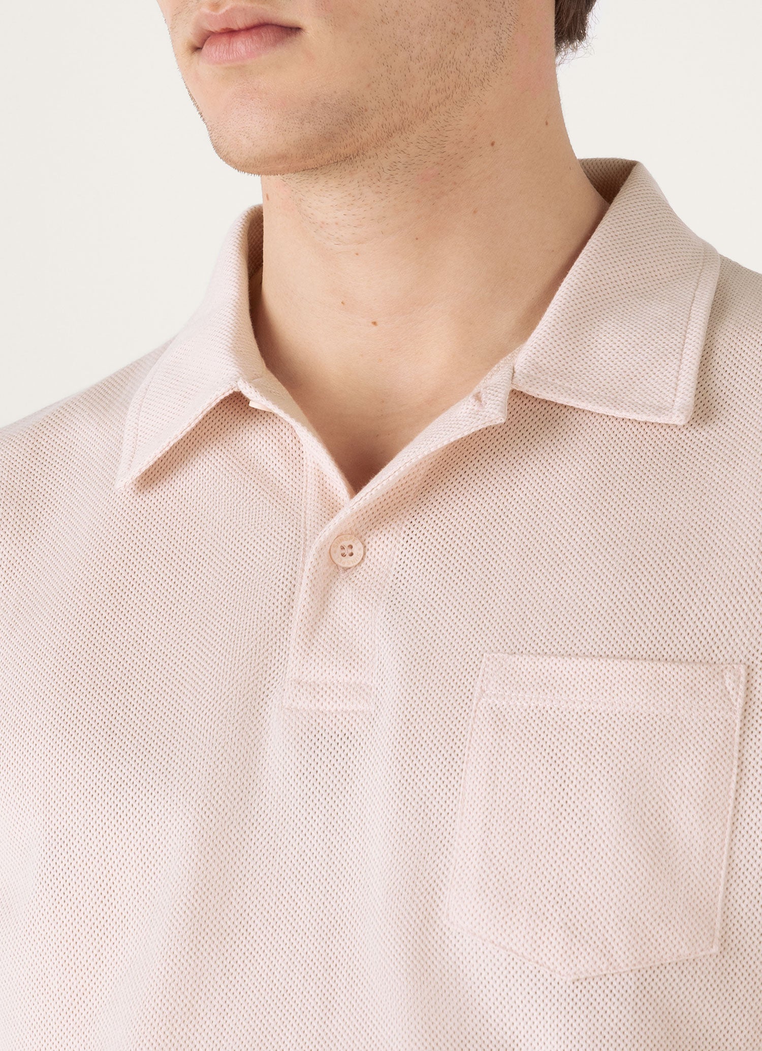 Men's Riviera Polo Shirt in Pastel Pink