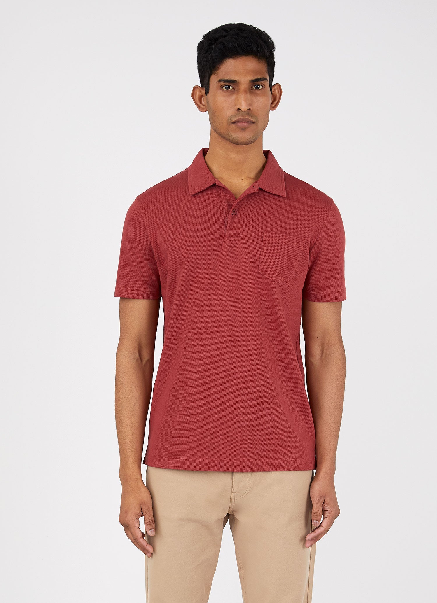 Men's Riviera Polo Shirt in Brick Red