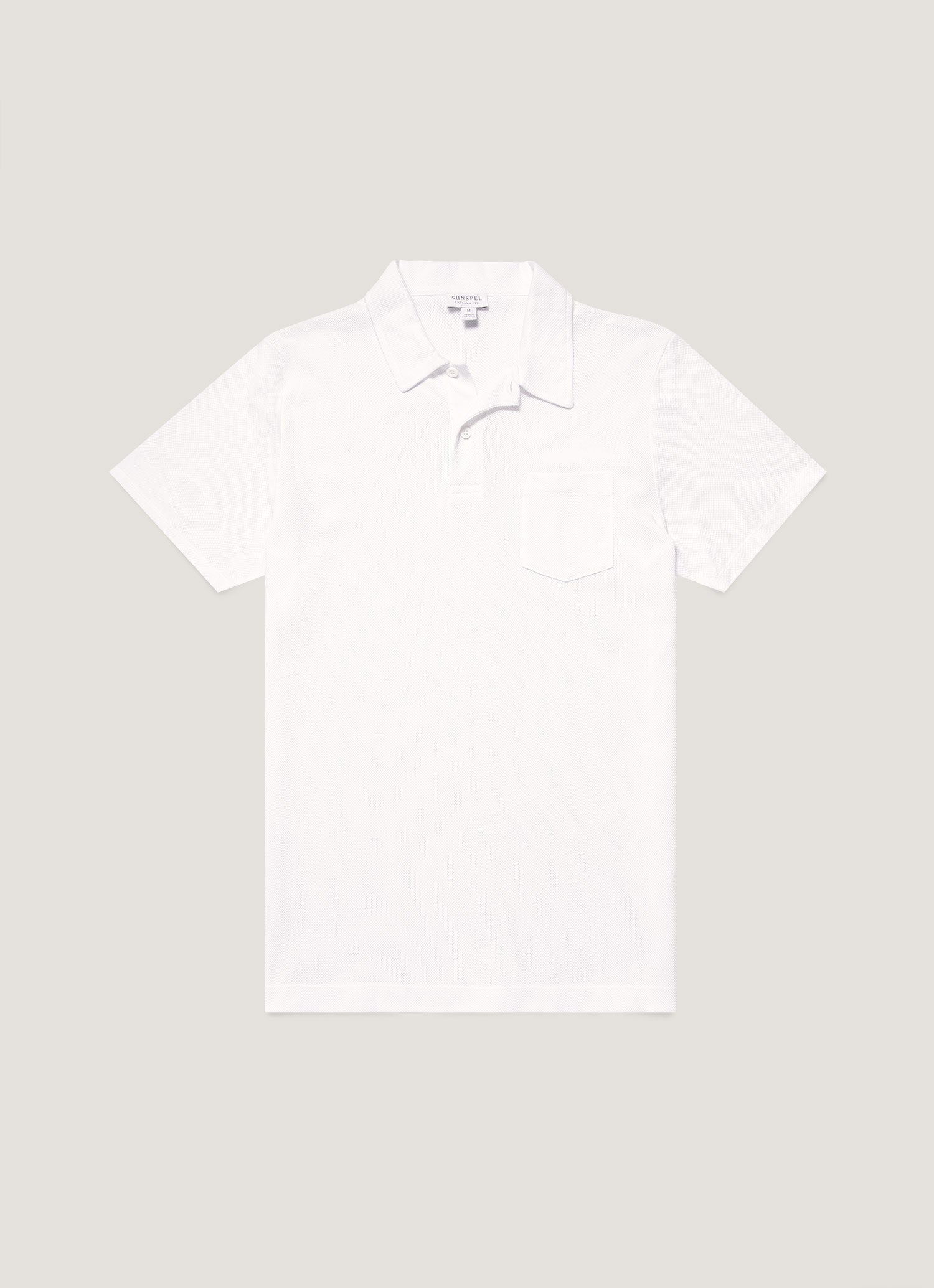 【美品】SUNSPEL ポロシャツ 白　リヴィエラ Men's Riviera Polo Shirt in White | Sunspel