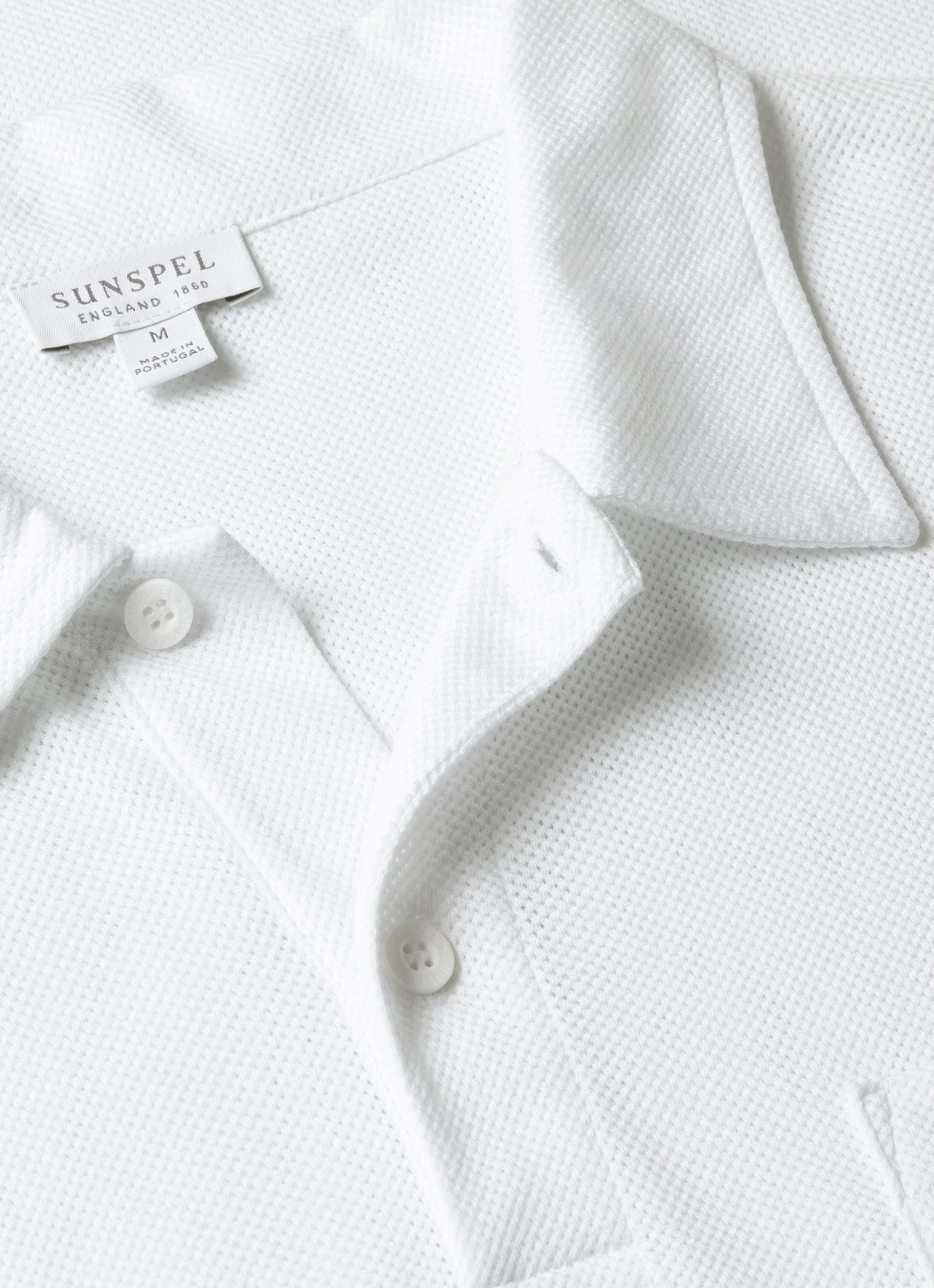Men's Riviera Polo Shirt in White | Sunspel
