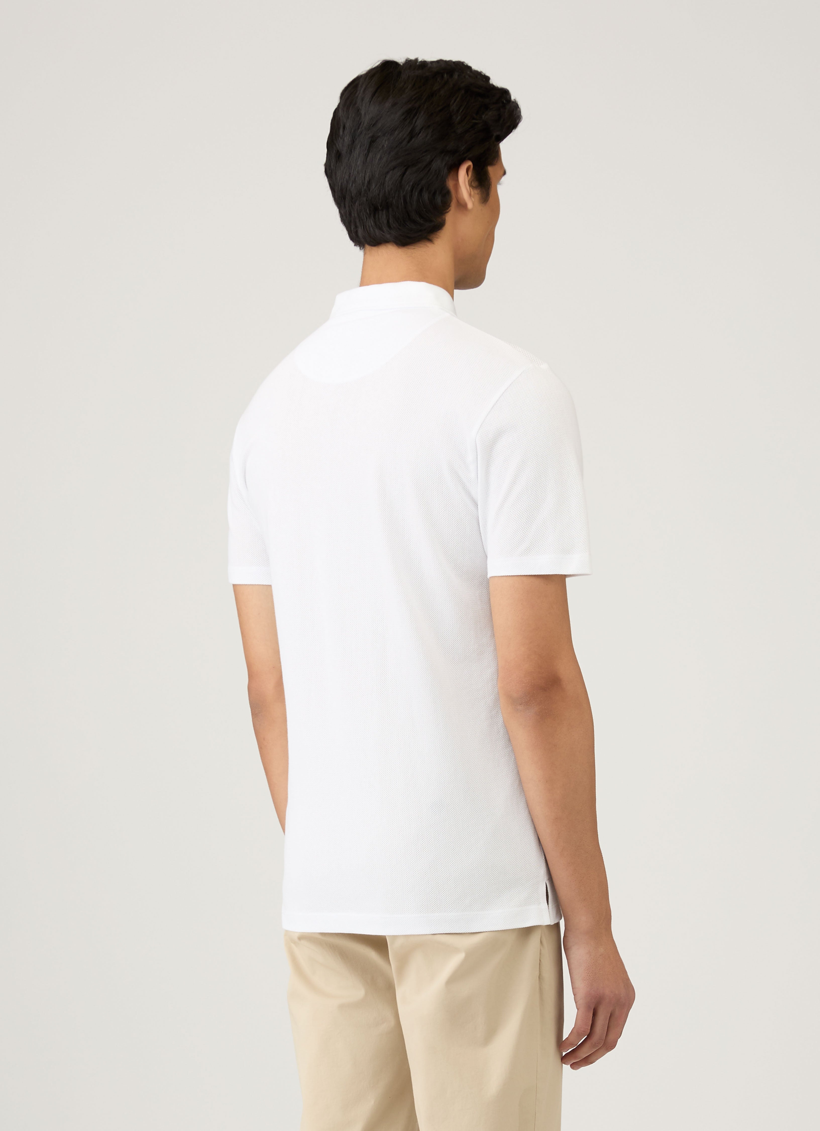 Men's Riviera Polo Shirt in White | Sunspel