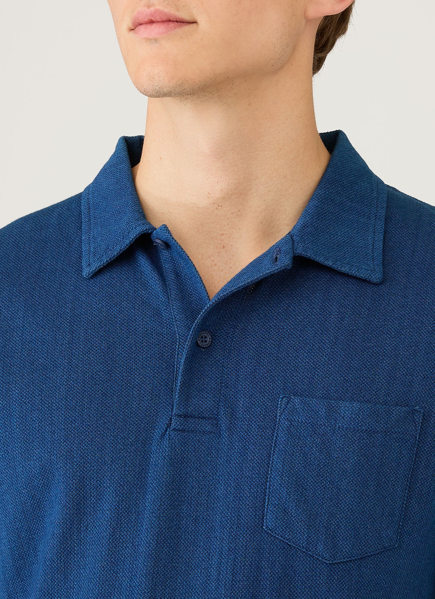 Men's Riviera Polo Shirt in Real Indigo | Sunspel
