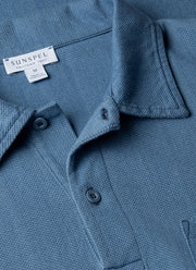 Men's Riviera Polo Shirt in Mid Indigo Wash