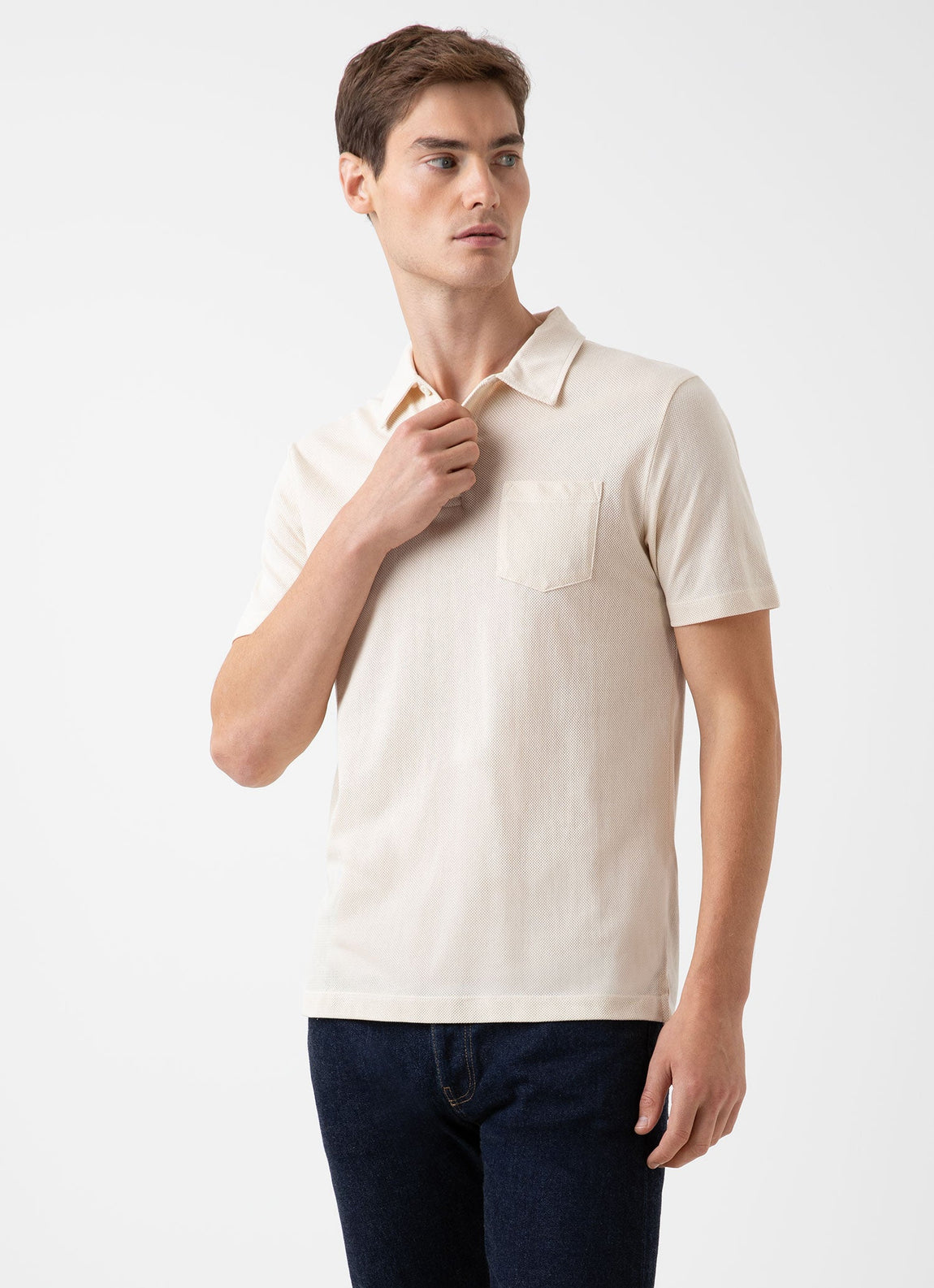 Men's Riviera Polo Shirt in Undyed | Sunspel