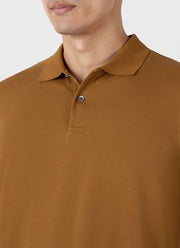 Men's Piqué Polo Shirt in Golden Brown