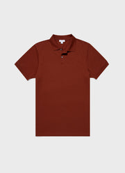 Men's Piqué Polo Shirt in Dark Clay