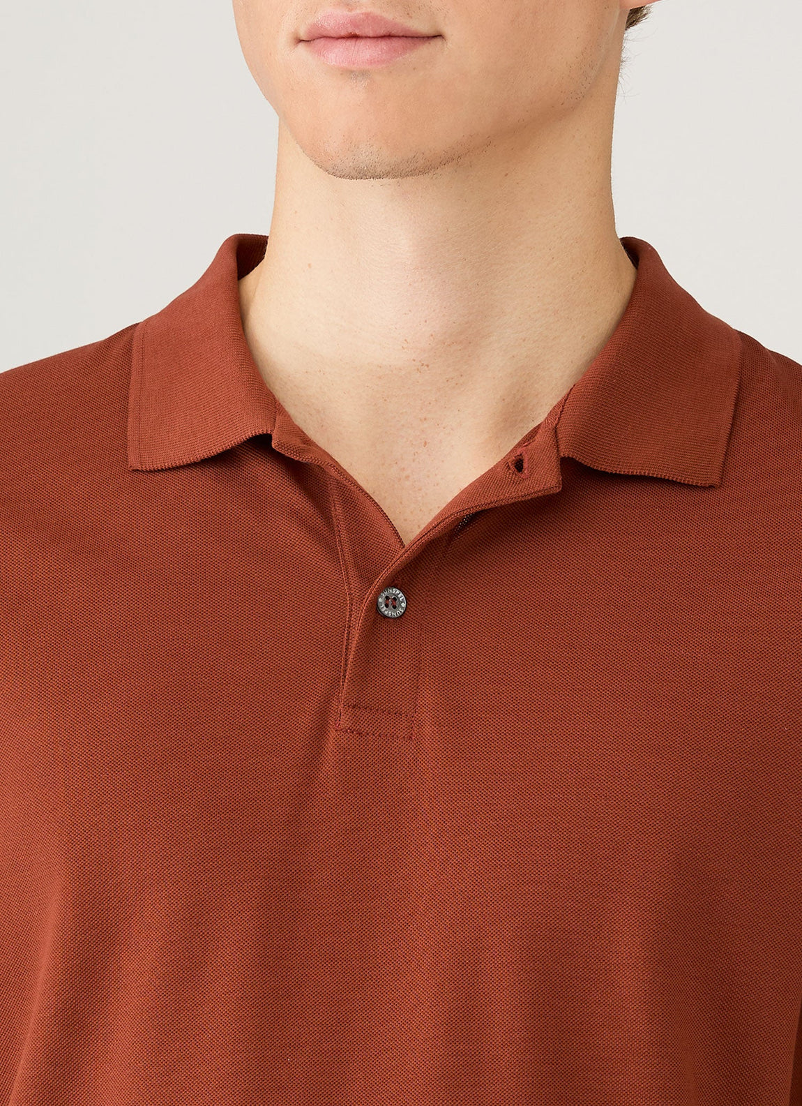 Men's Piqué Polo Shirt in Rust