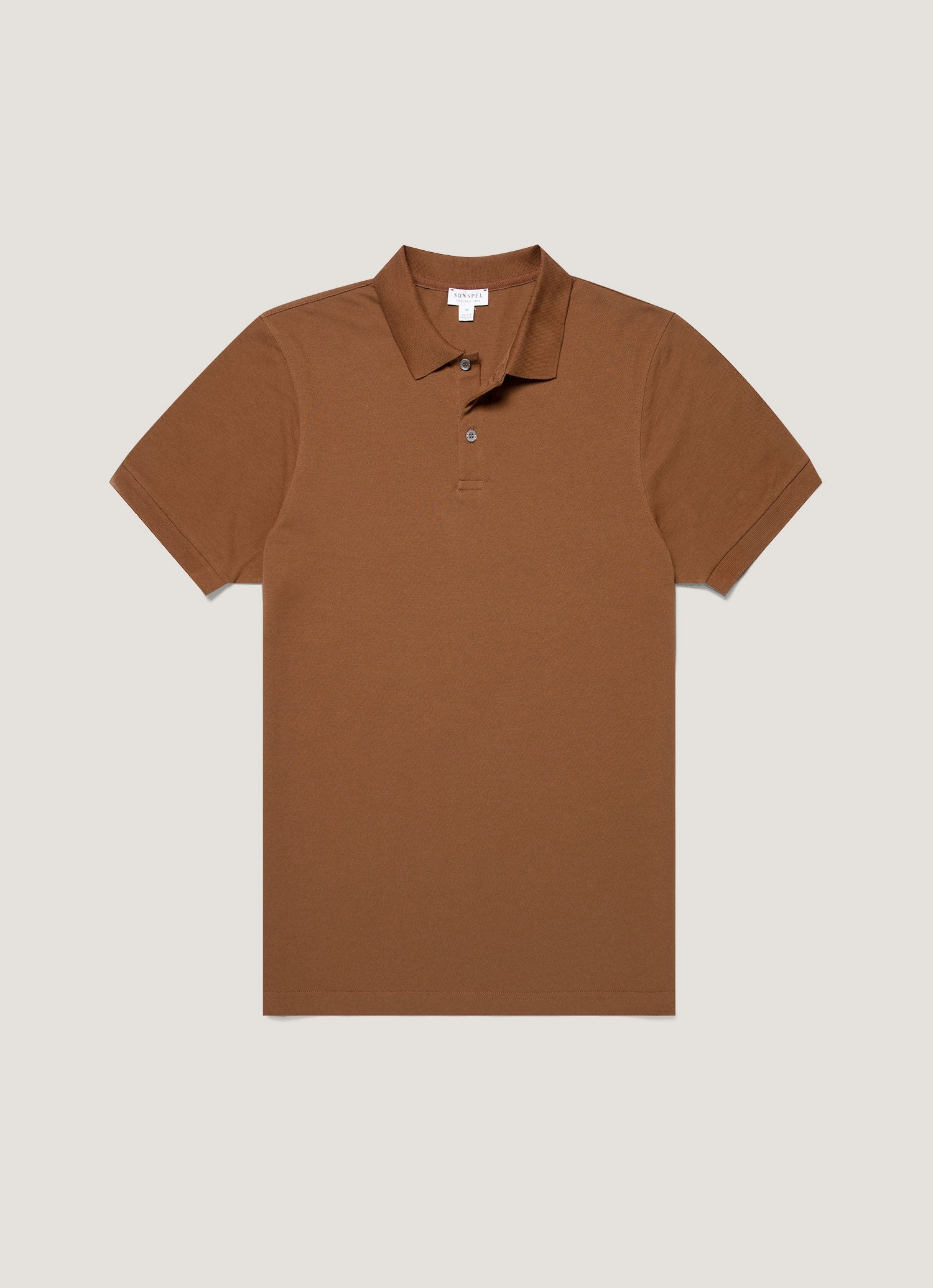 Men's Piqué Polo Shirt in Bronze | Sunspel