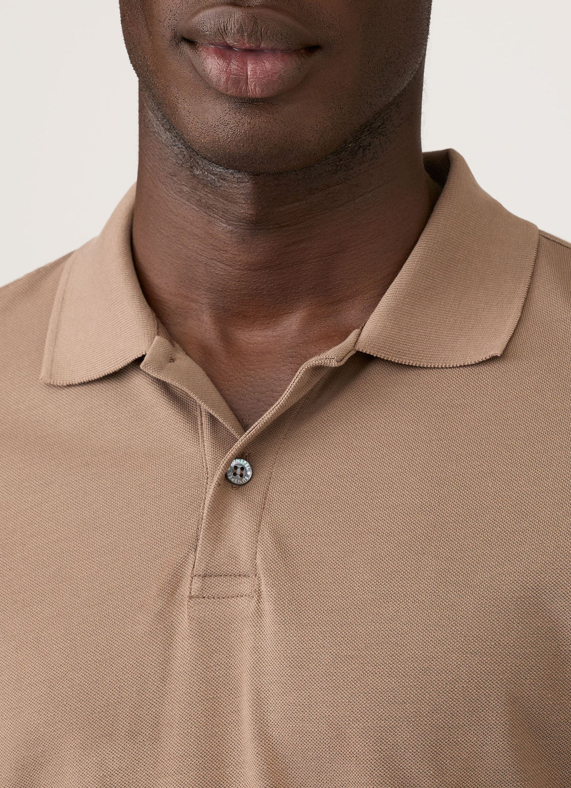 Men's Piqué Polo Shirt in Taupe