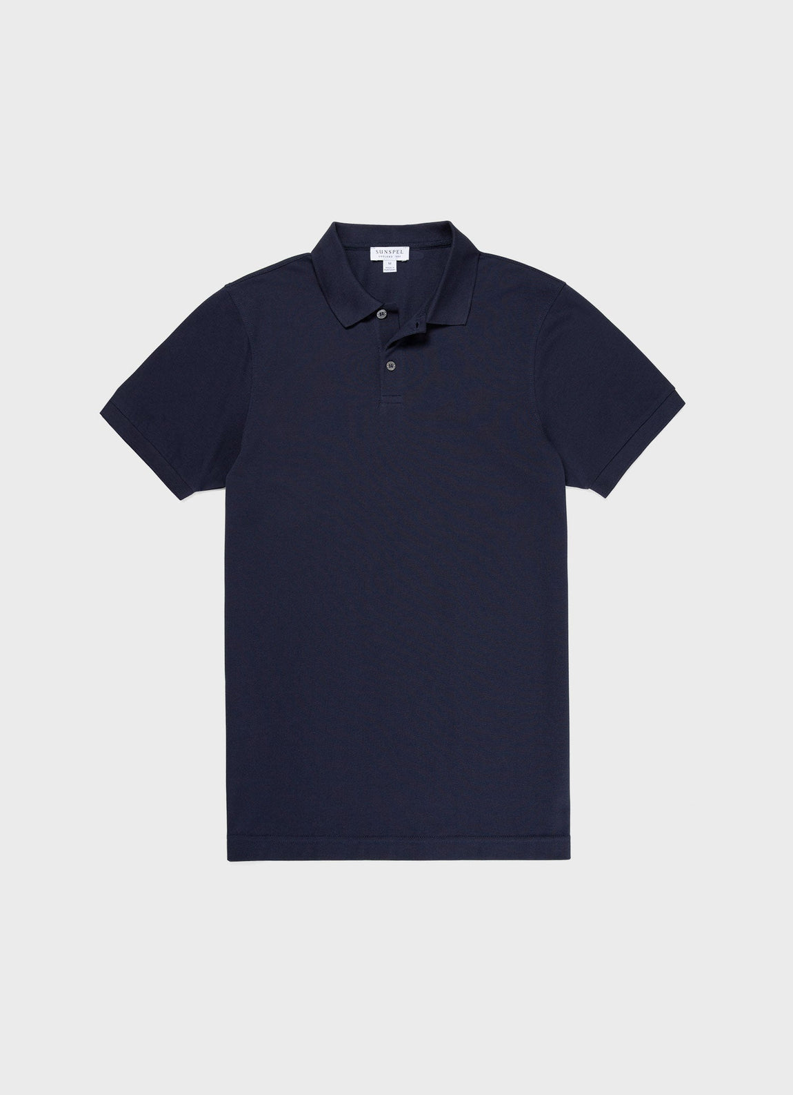 Men's Piqué Polo Shirt in Navy | Sunspel