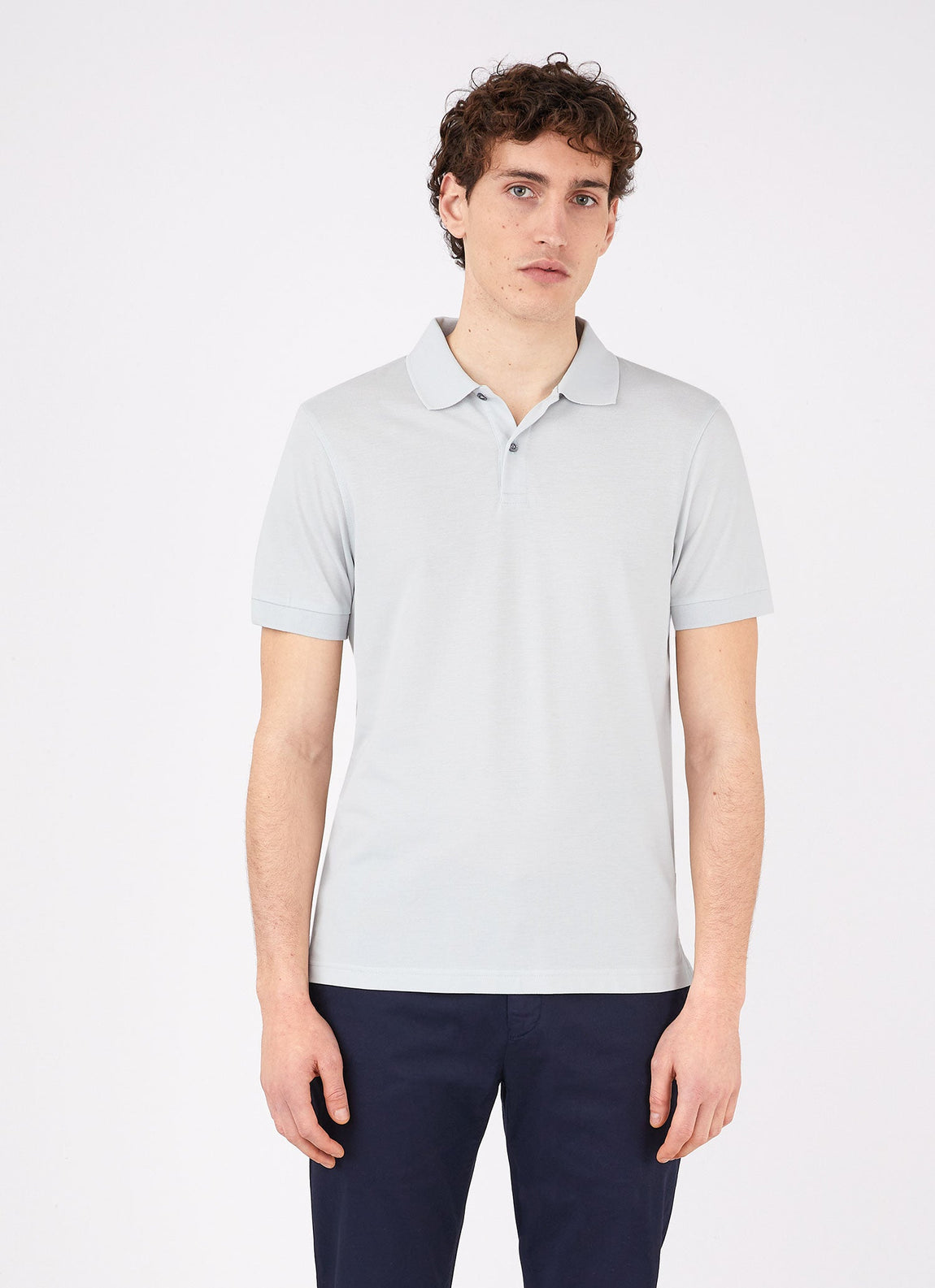 Men's Piqué Polo Shirt in Winter Sky