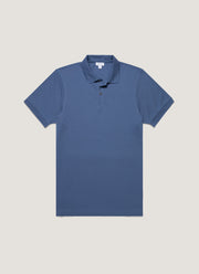 Men's Piqué Polo Shirt in Soft Denim