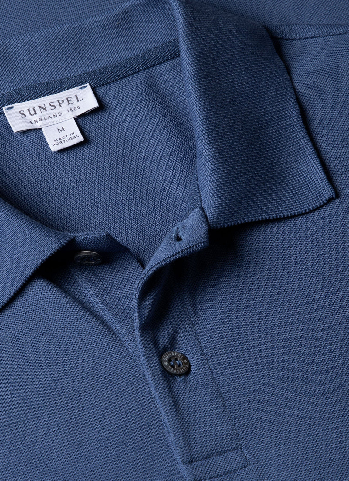 Men's Piqué Polo Shirt in Soft Denim