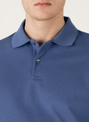 Men's Piqué Polo Shirt in Soft Denim