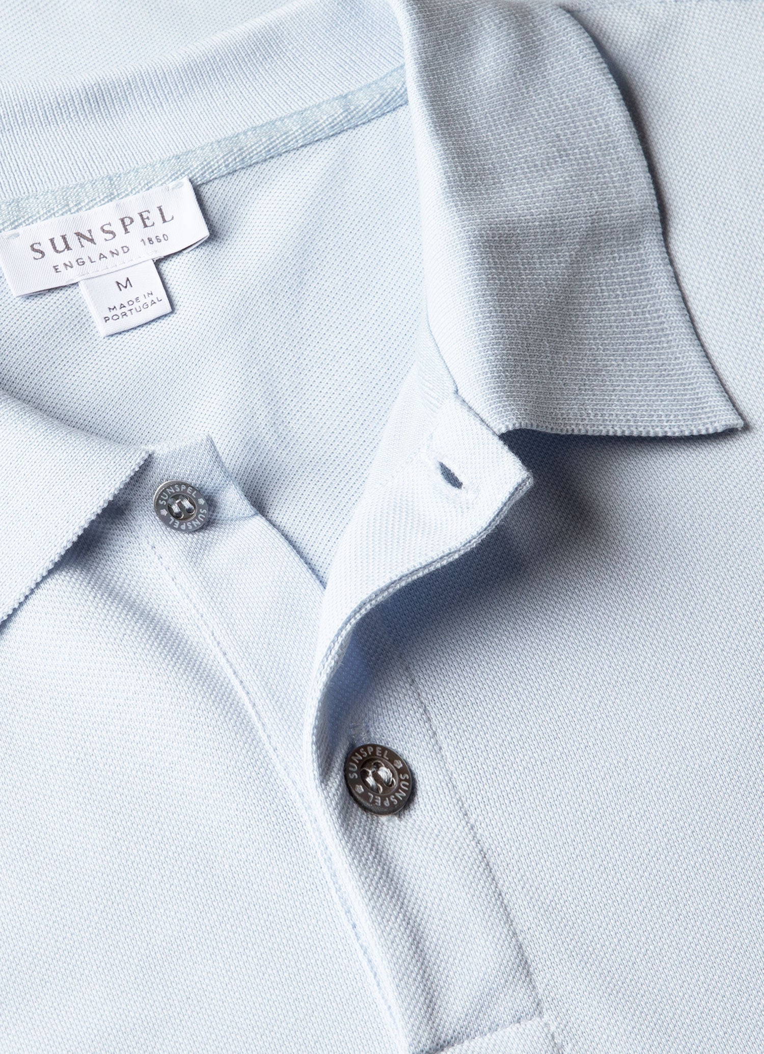 Men's Piqué Polo Shirt in Pastel Blue