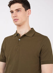 Men's Piqué Polo Shirt in Dark Moss