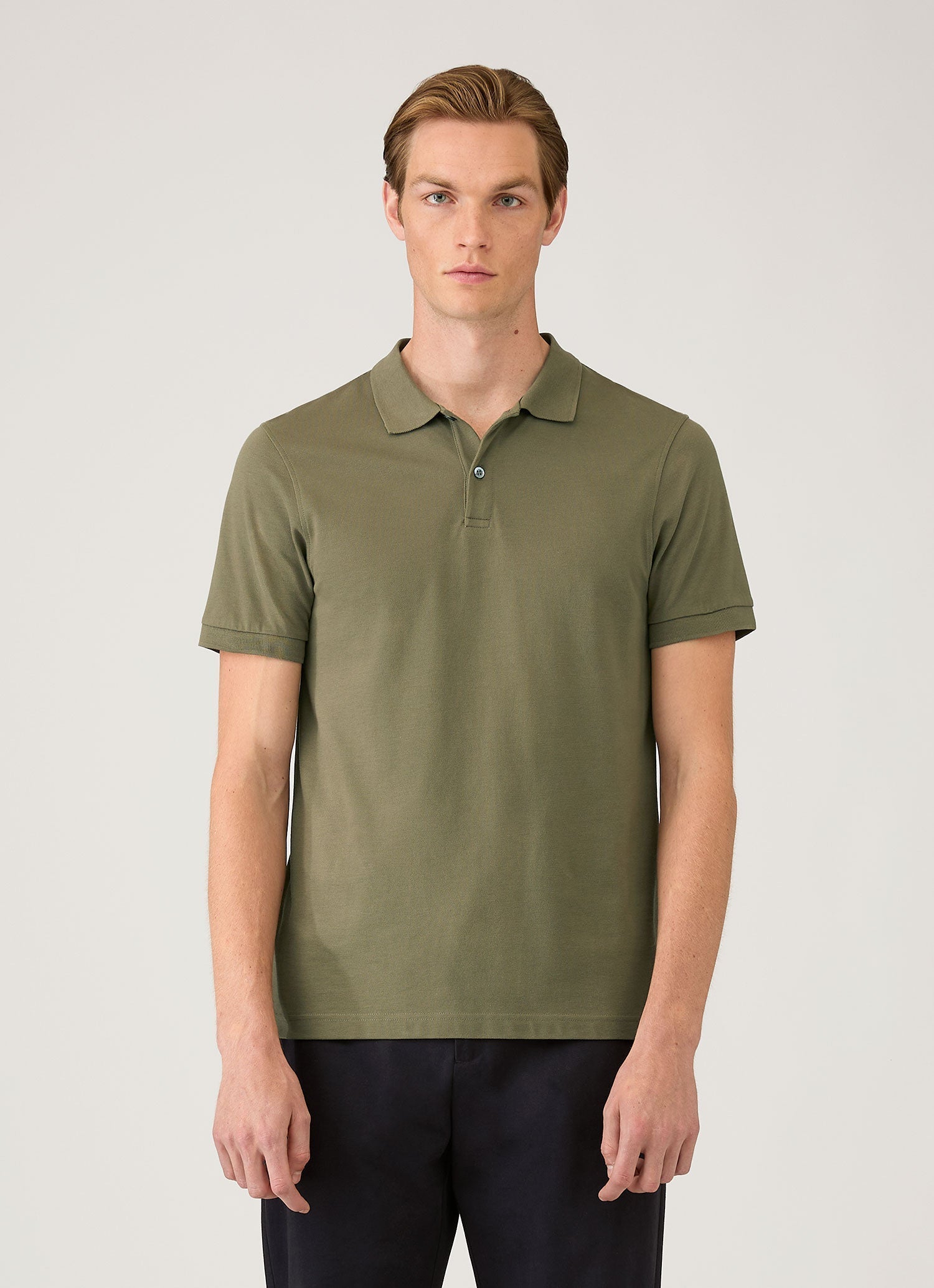 トップス afellini Wool Knit Polo Shirt Khaki Women's Khaki green Cable-Knit Polo Shirt | H&M US