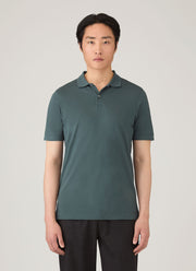 Men's Piqué Polo Shirt in Dark Petrol