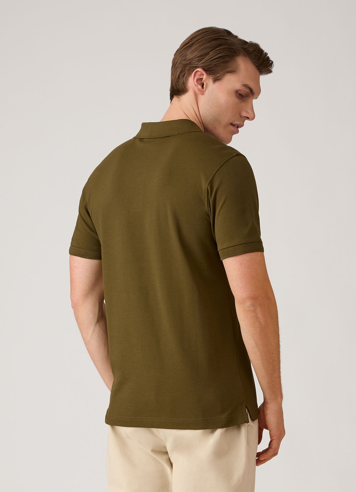 Men's Piqué Polo Shirt in Loden Green | Sunspel