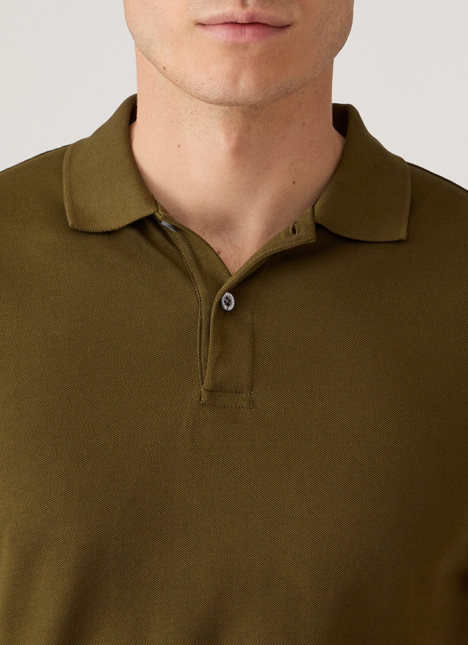 Men's Piqué Polo Shirt in Loden Green | Sunspel