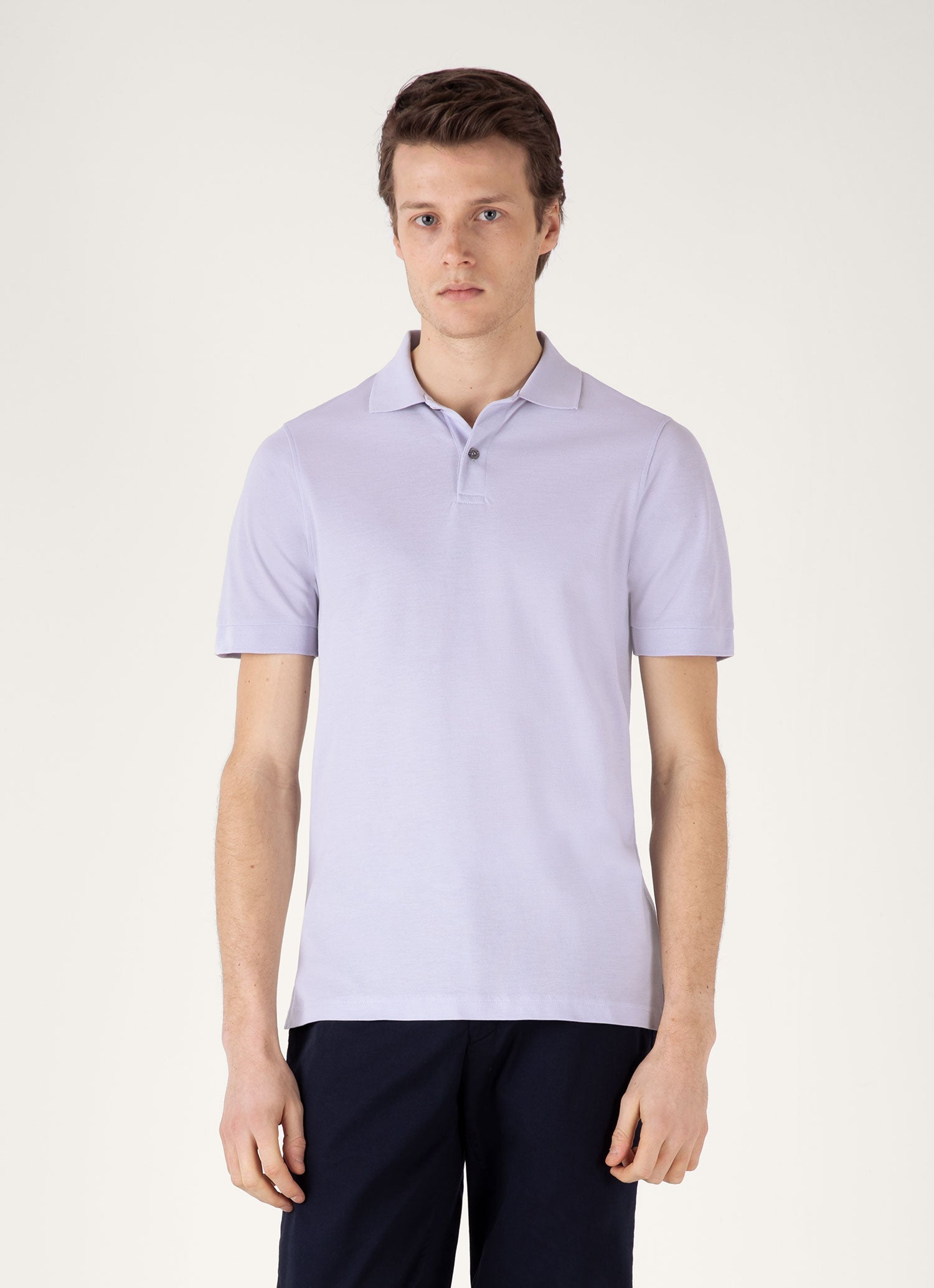 Men's Piqué Polo Shirt in Pale Lilac