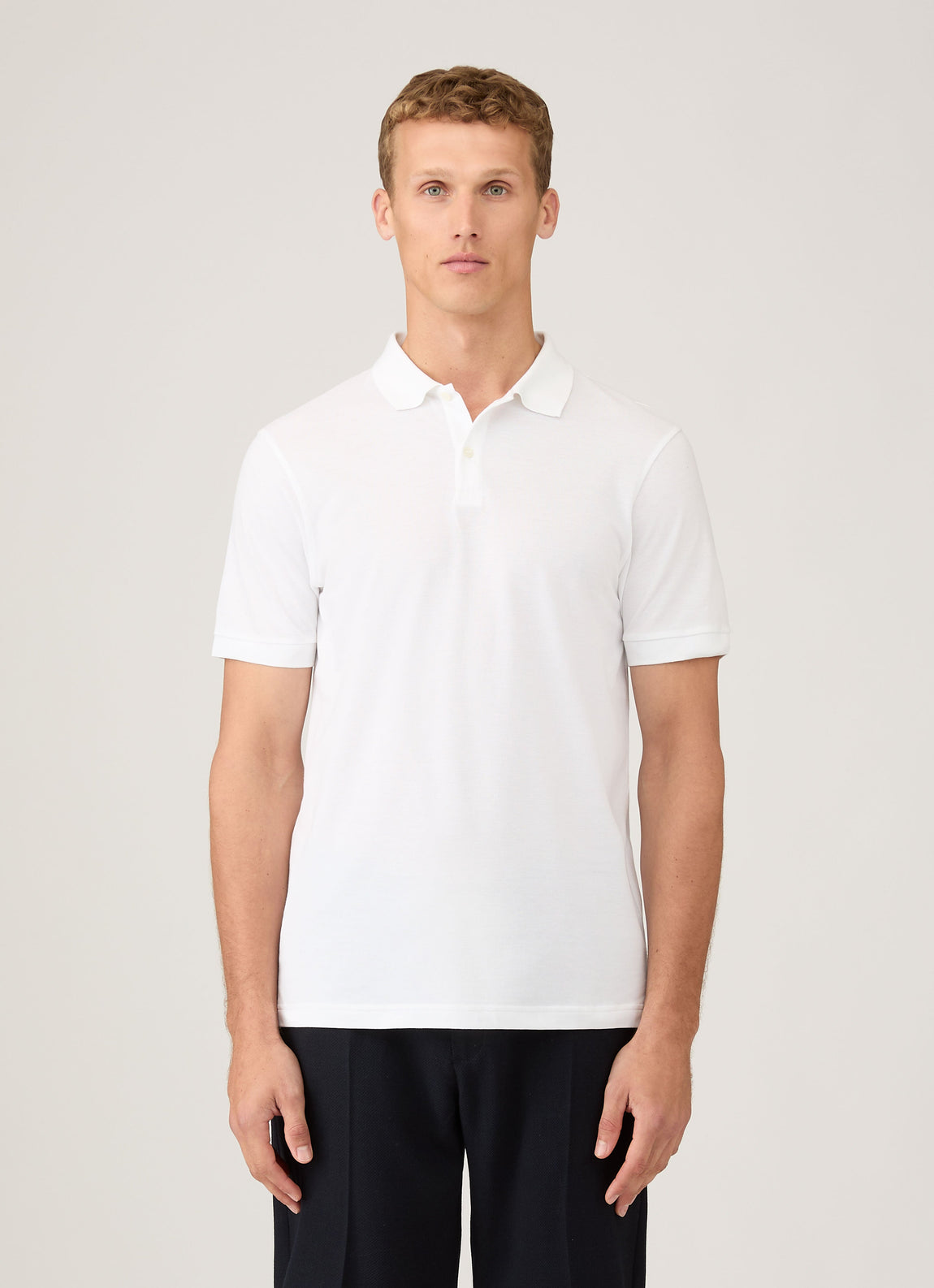 polo dress shirts white Sunspel Piqué Polo