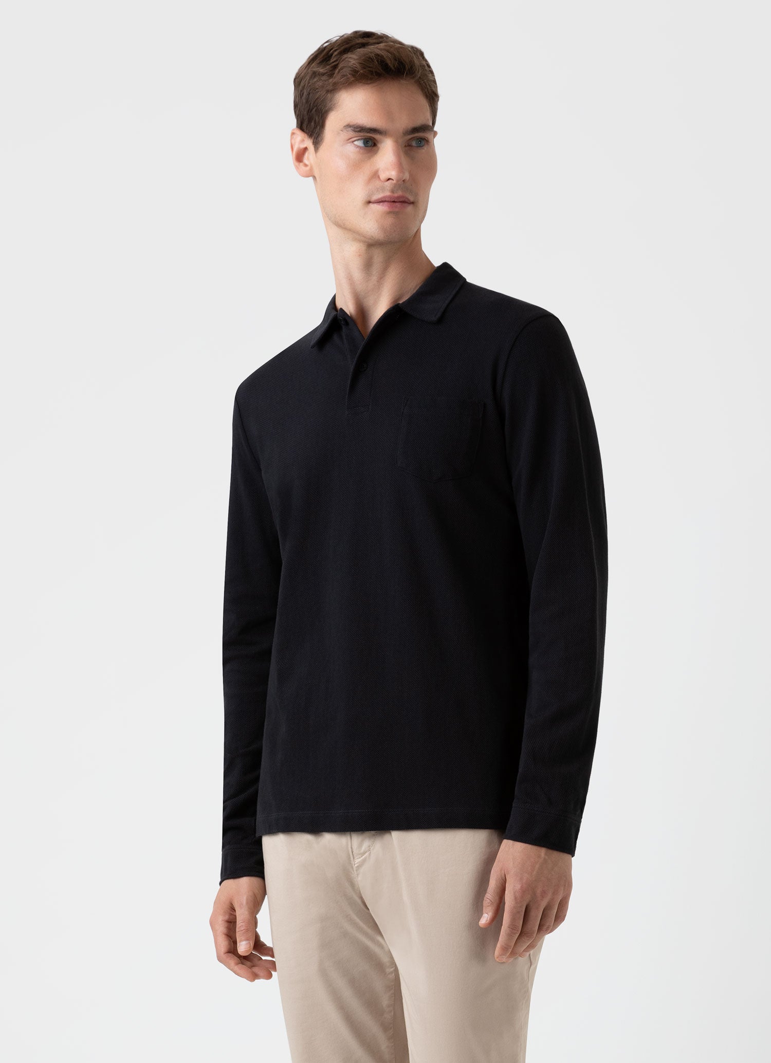 Men's Long Sleeve Polo Shirts | Sunspel