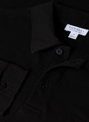 Men's Riviera Long Sleeve Polo Shirt in Black