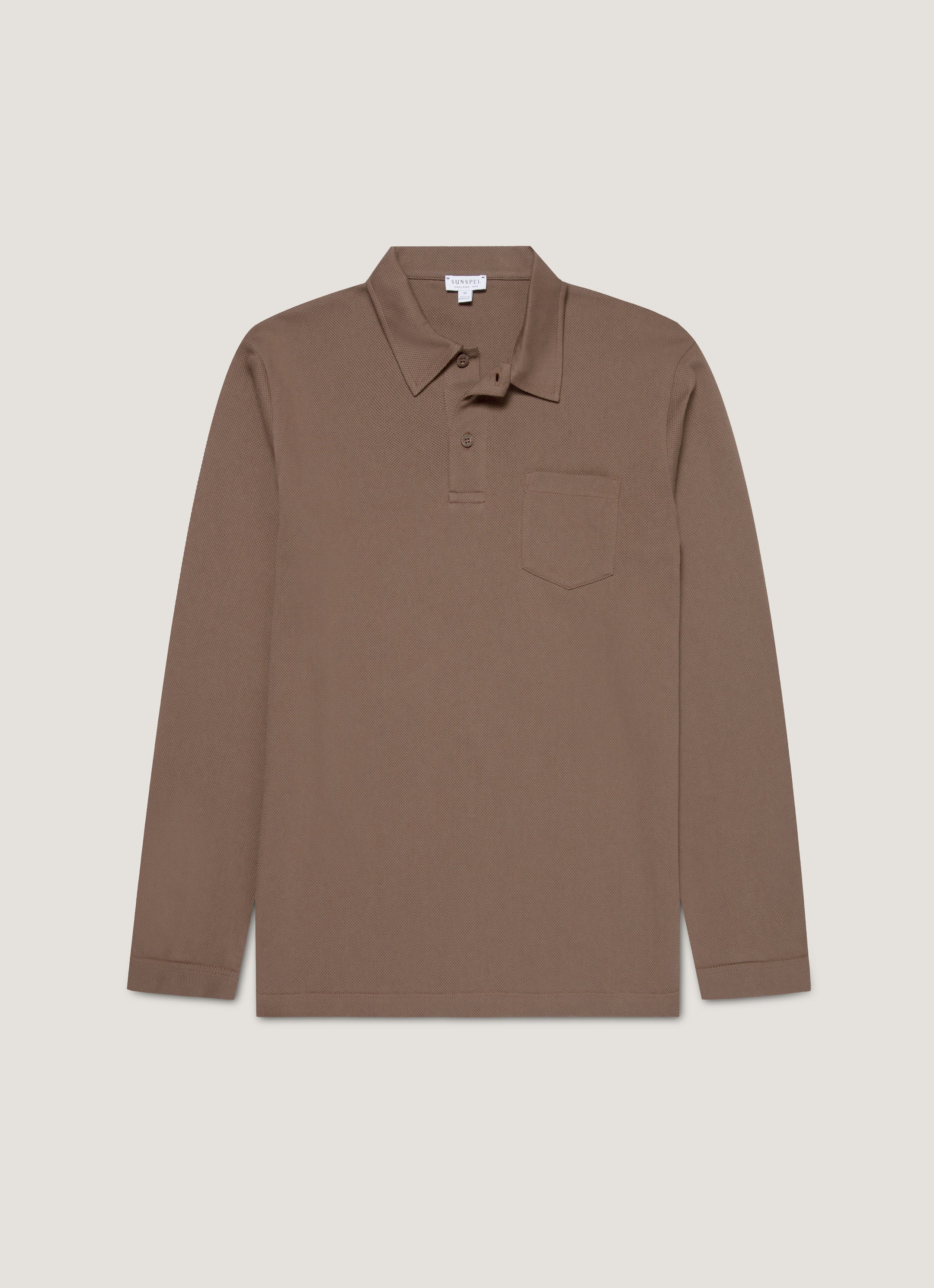 Men's Long Sleeve Riviera Polo Shirt in Bark