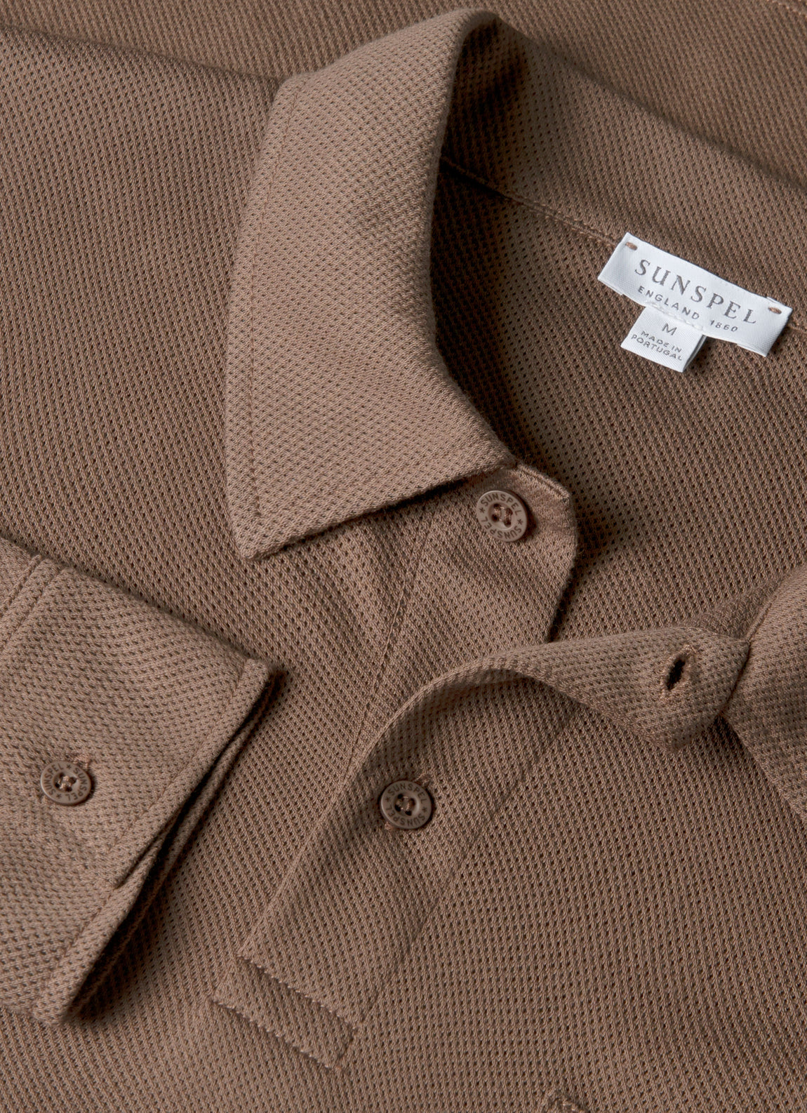 Men's Long Sleeve Riviera Polo Shirt in Bark