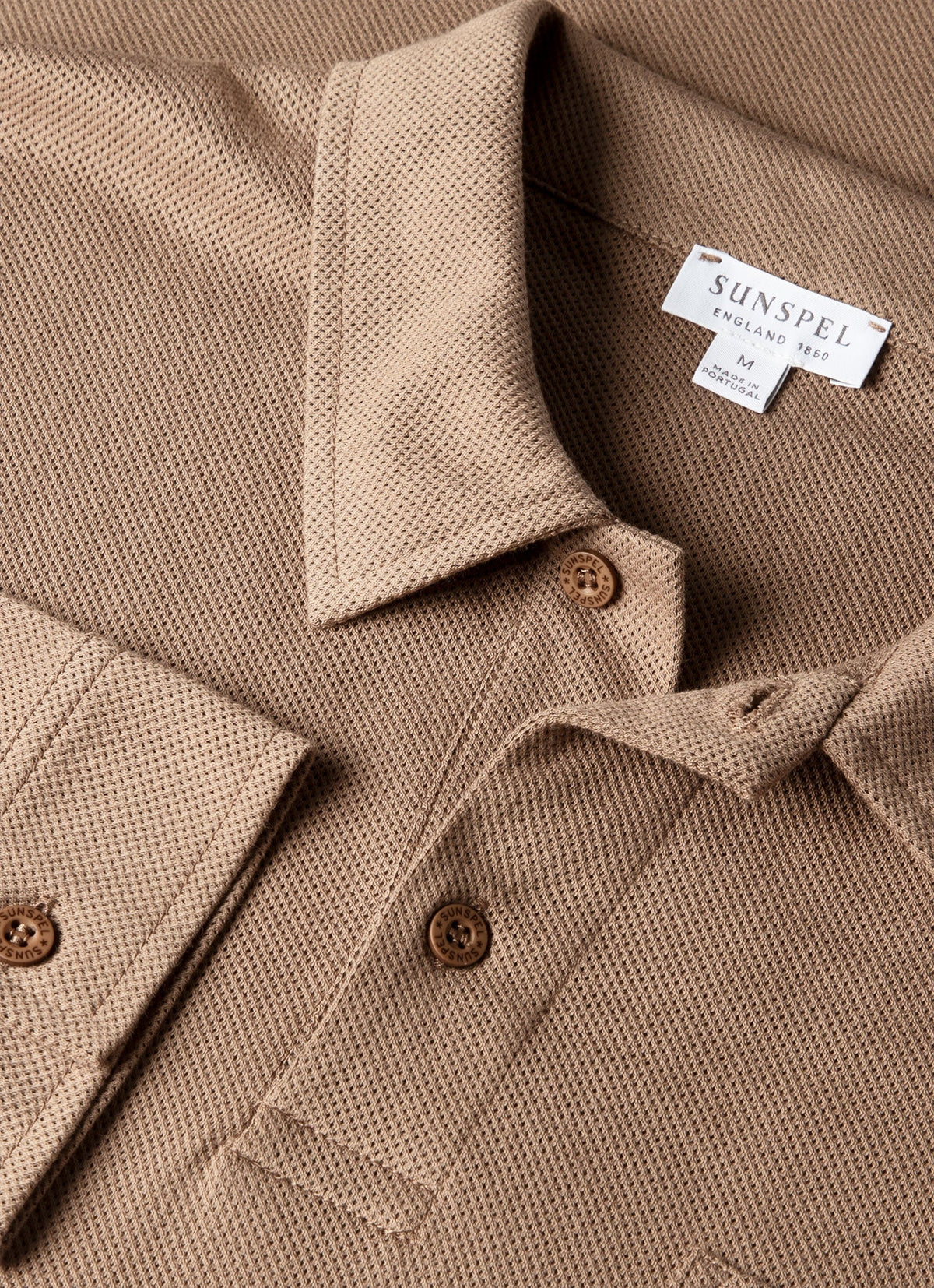 Men's Long Sleeve Riviera Polo Shirt in Taupe