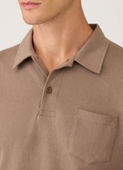 Men's Long Sleeve Riviera Polo Shirt in Taupe