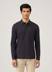 Men's Riviera Long Sleeve Polo Shirt in Navy