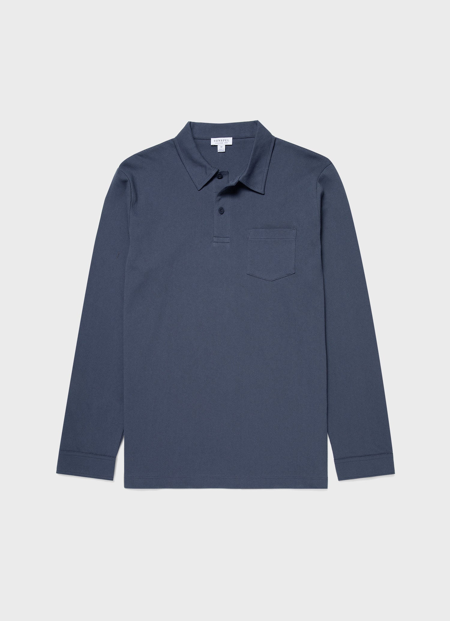 Men's Long Sleeve Riviera Polo Shirt in Slate Blue