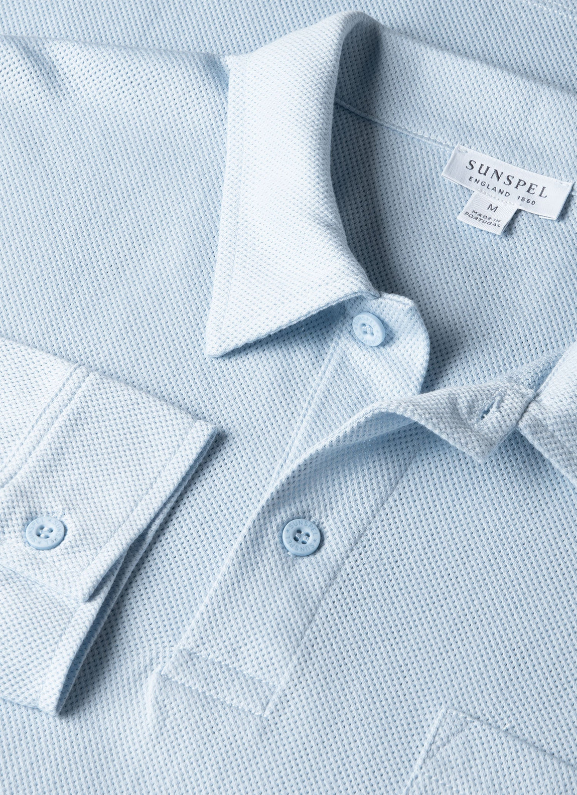 Men's Long Sleeve Riviera Polo Shirt in Frost Blue