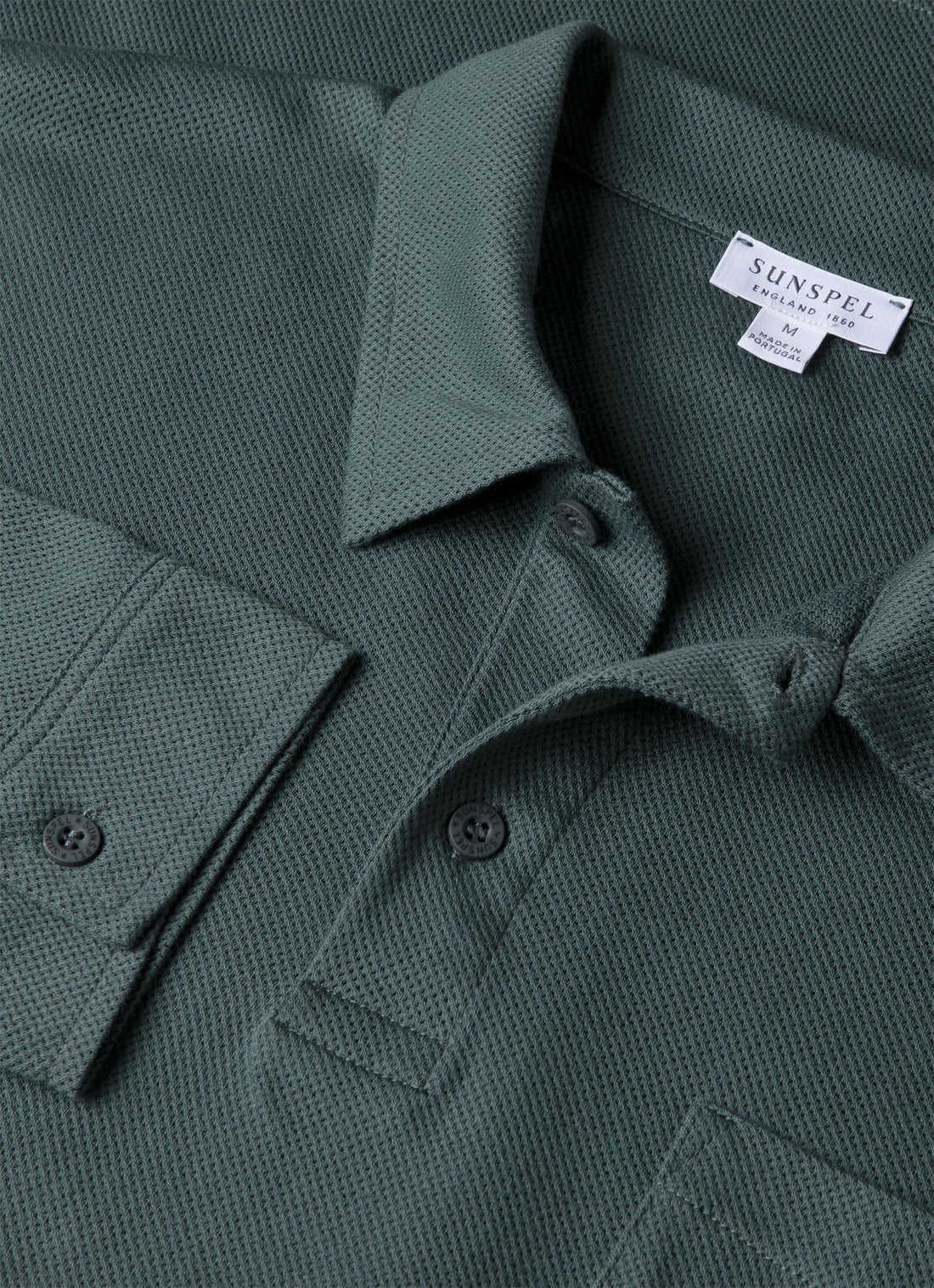 Men's Long Sleeve Riviera Polo Shirt in Dark Petrol