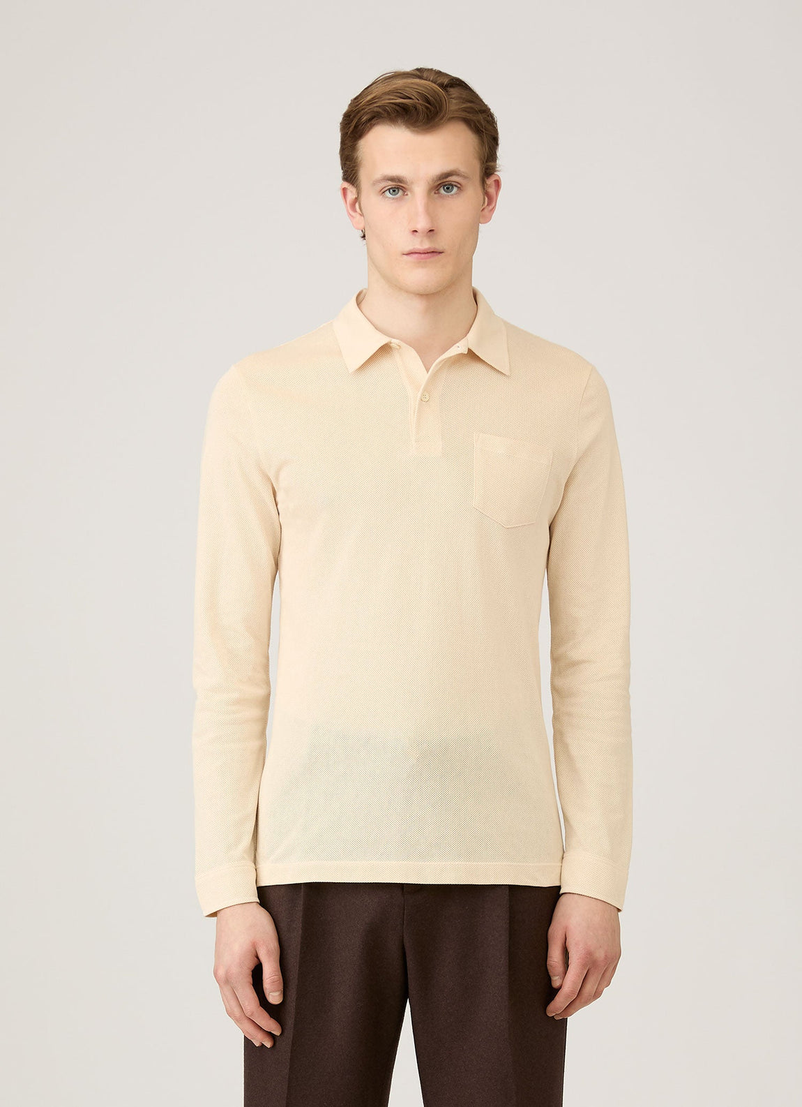 Men's Long Sleeve Riviera Polo Shirt in Undyed