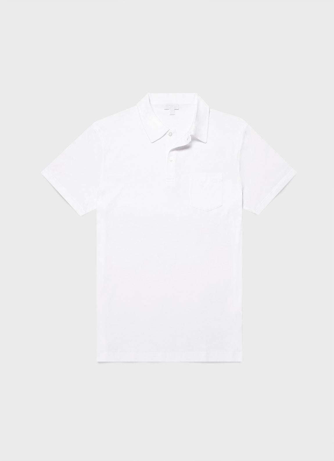 Men's Sea Island Cotton Riviera Polo Shirt in White | Sunspel