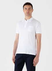 Men's Sea Island Cotton Riviera Polo Shirt in White