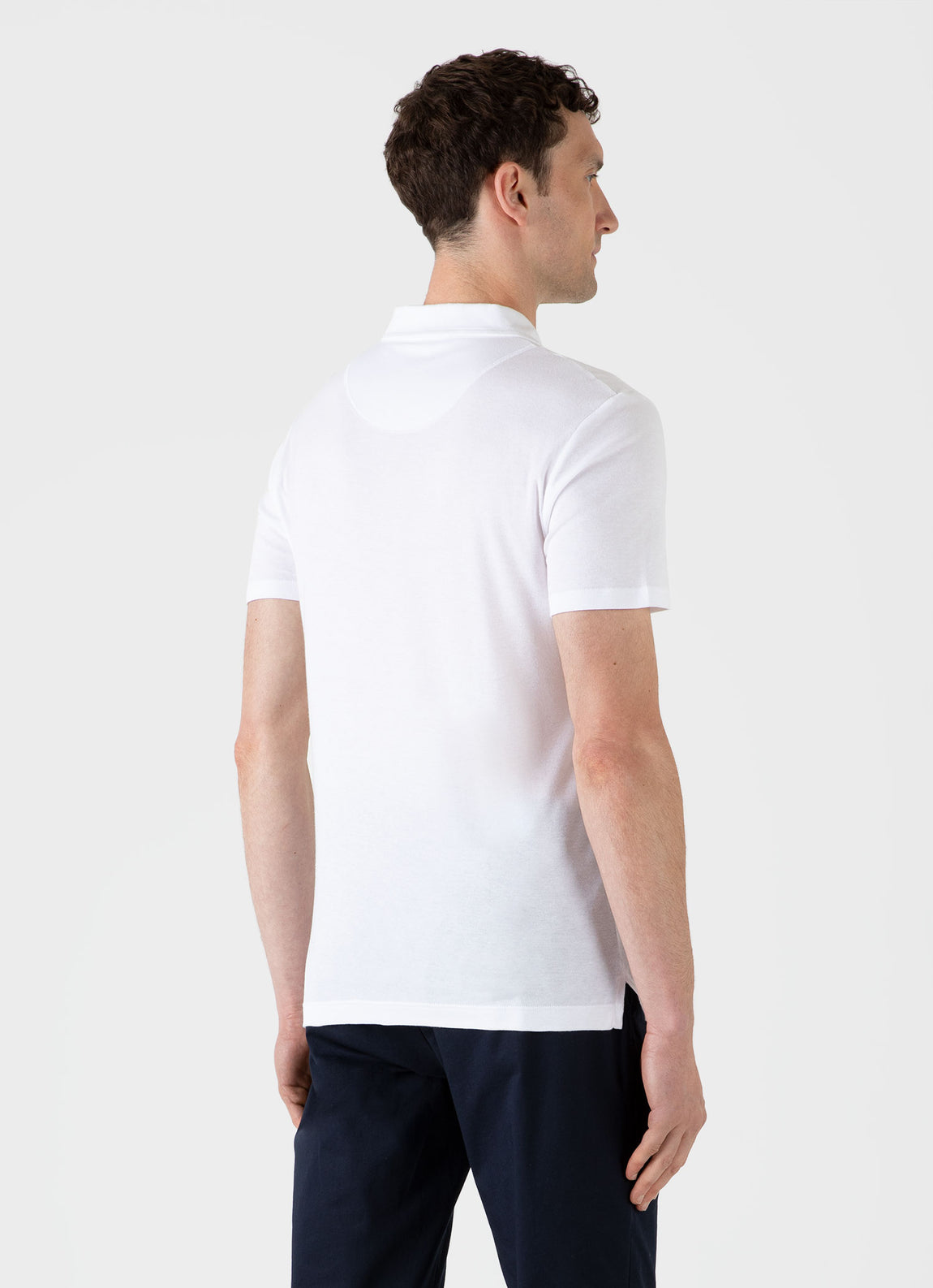 Men's Sea Island Cotton Riviera Polo Shirt in White