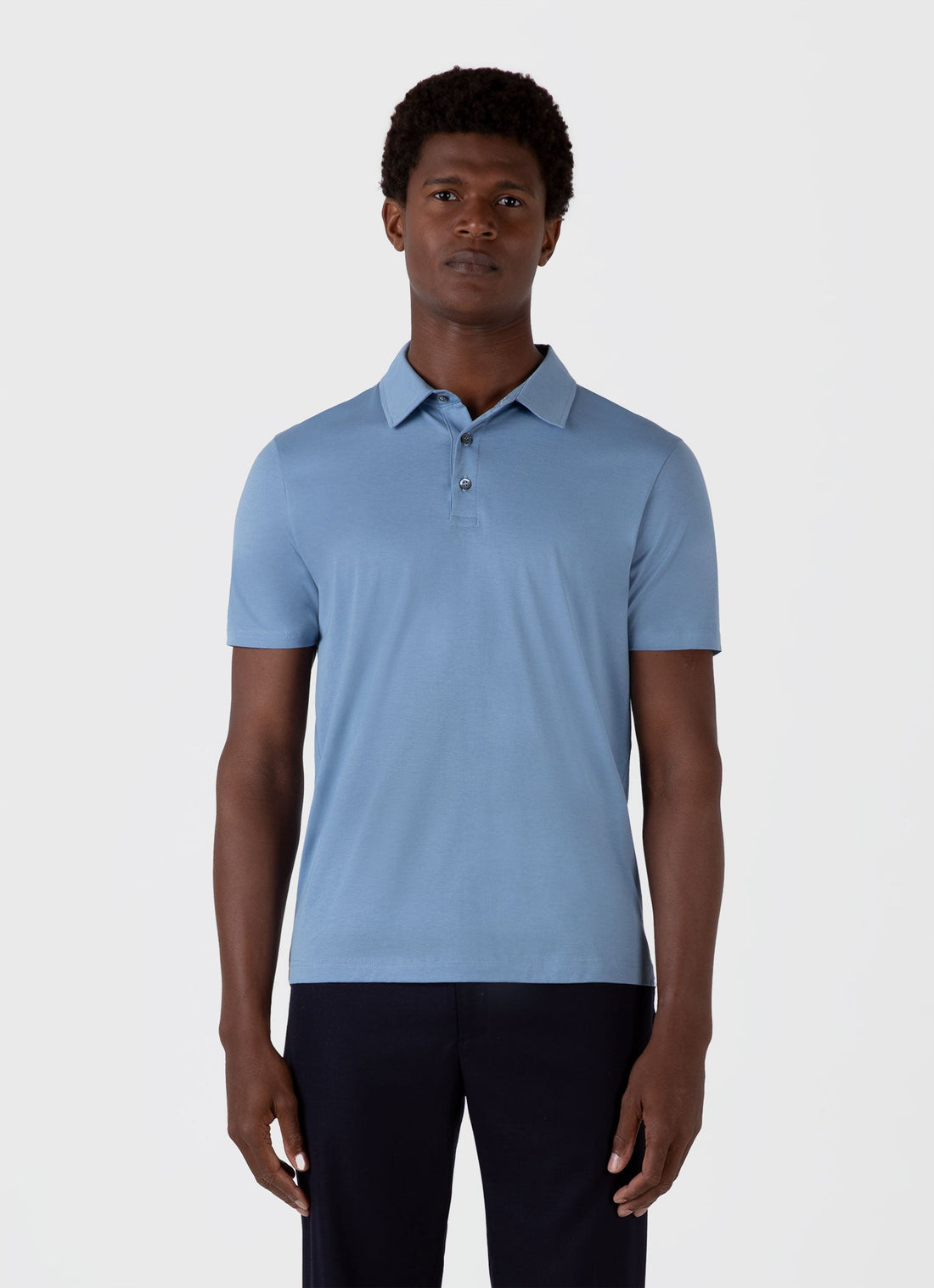 Men's Classic Jersey Polo Shirt in Como Blue