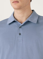 Men's Classic Jersey Polo Shirt in Vintage Blue