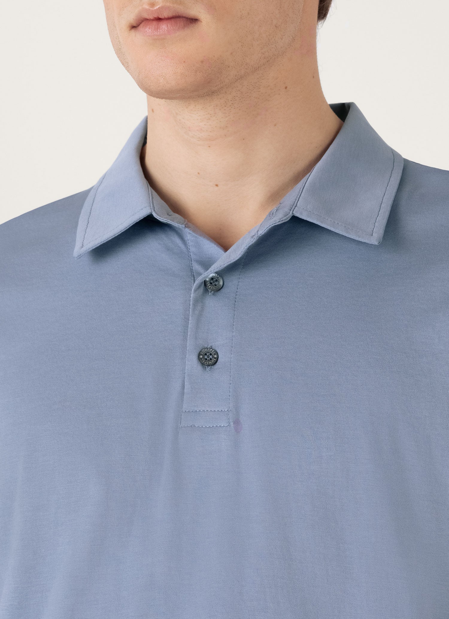 Men's Classic Jersey Polo Shirt in Vintage Blue