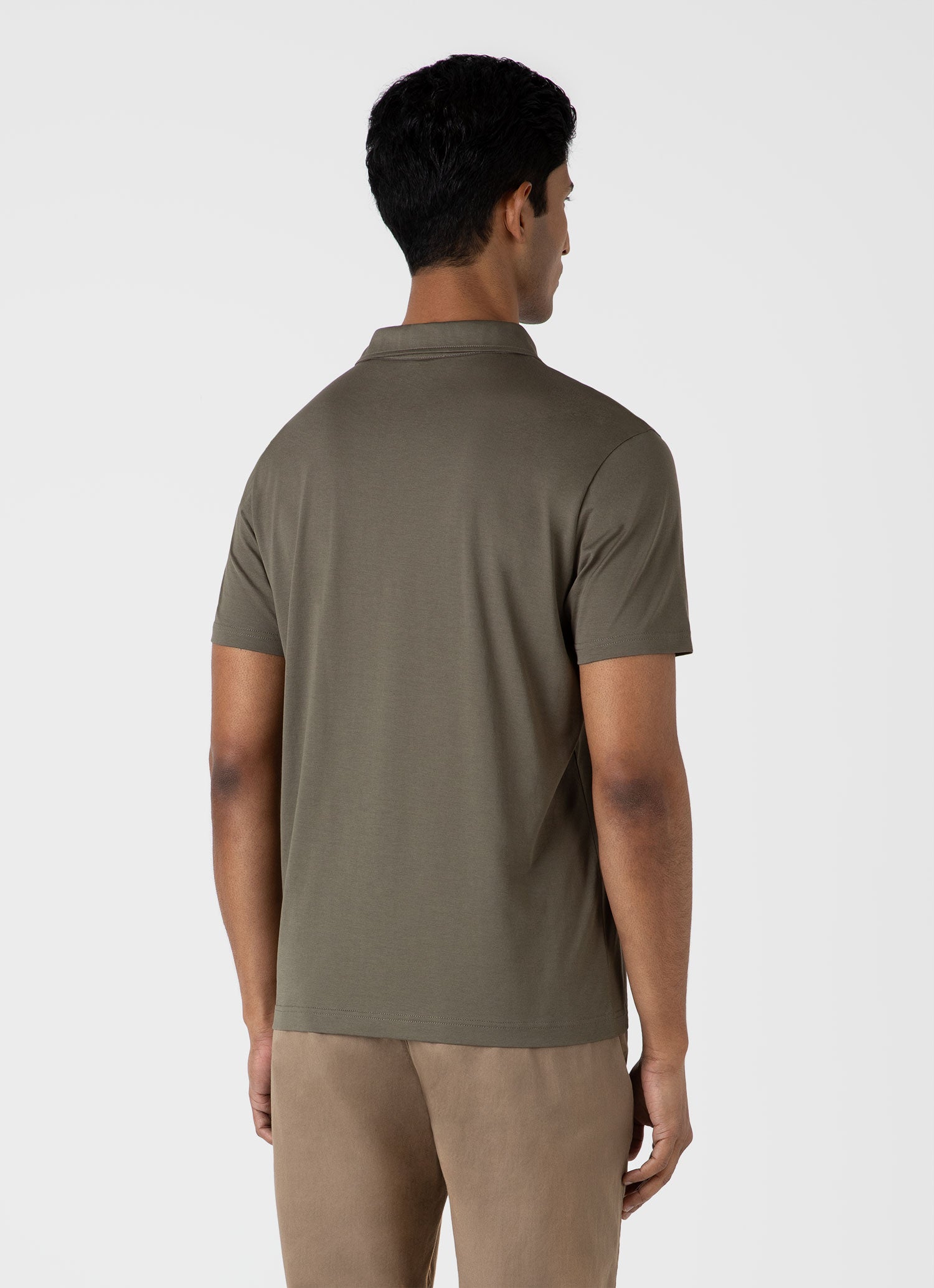 Men's Jersey Classic Polo Shirt in Khaki