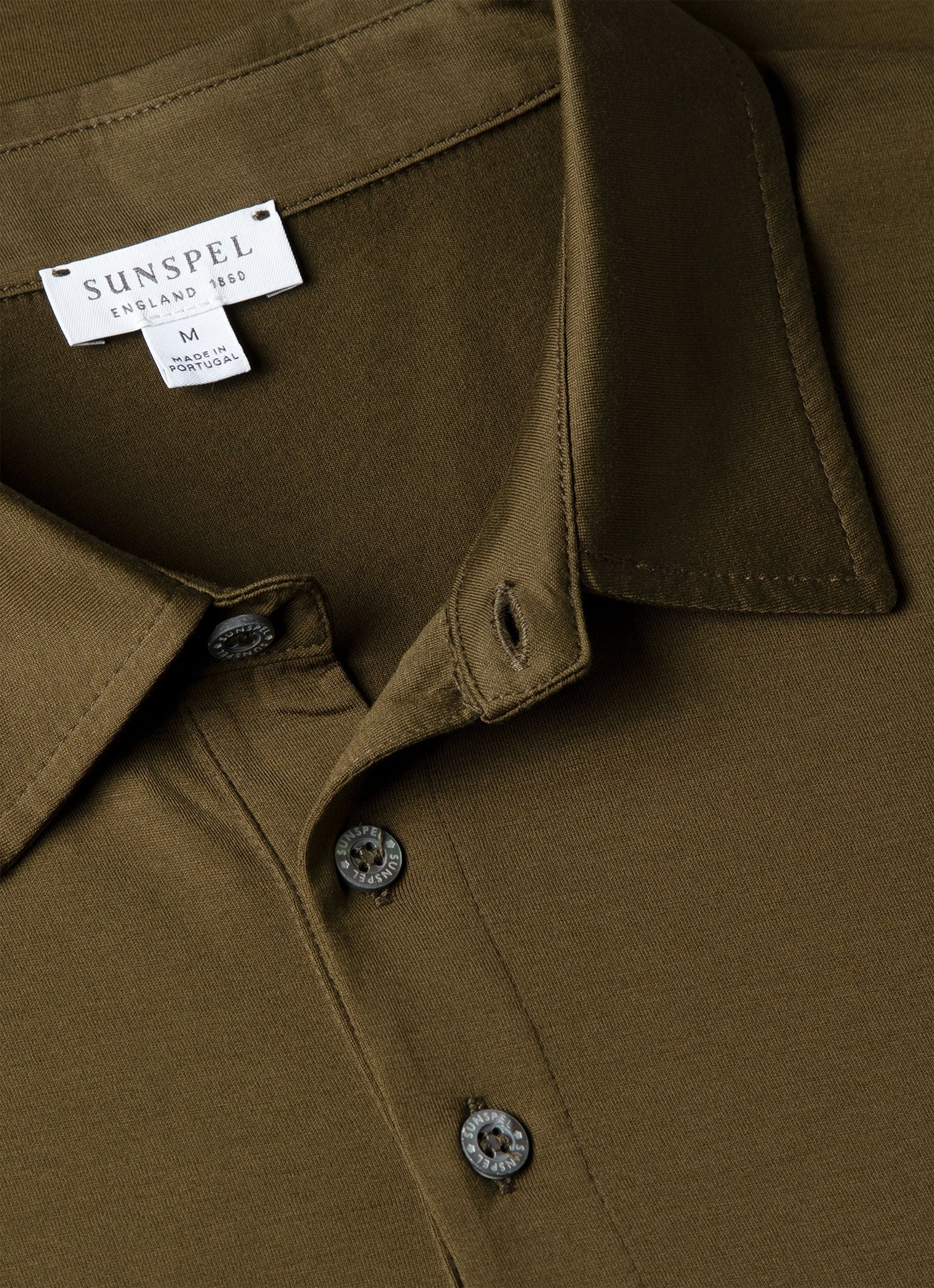Men's Classic Jersey Polo Shirt in Loden Green | Sunspel