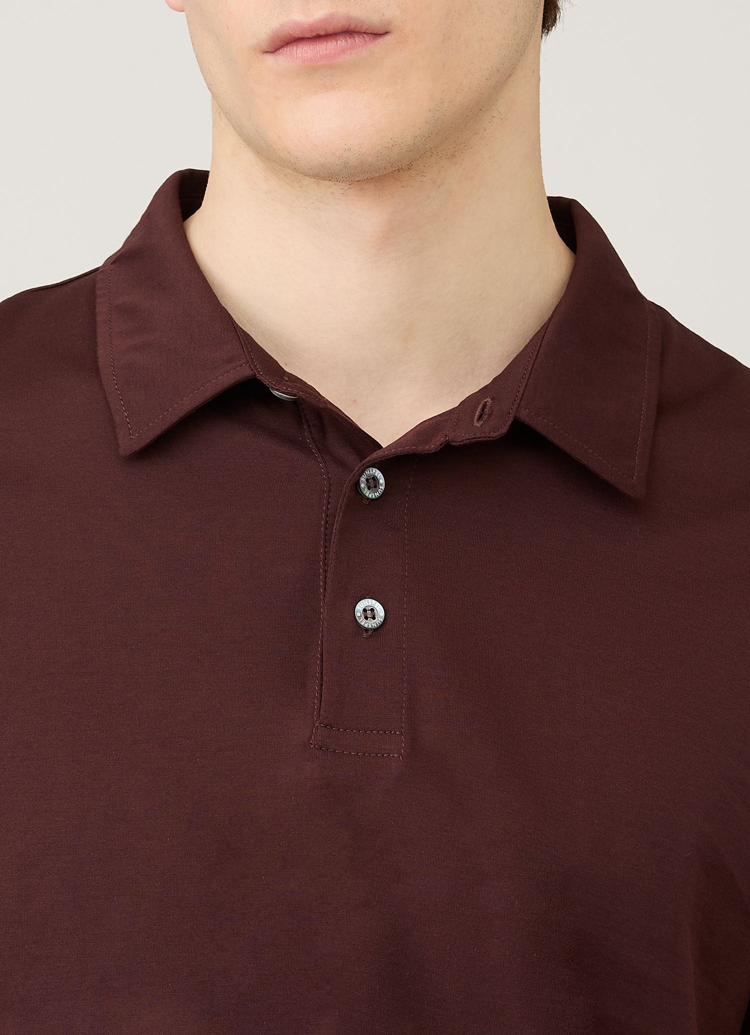 Men's Classic Jersey Polo Shirt in Bakelite | Sunspel