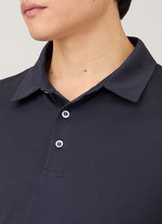 Men's Long Sleeve Classic Jersey Polo Shirt in Navy