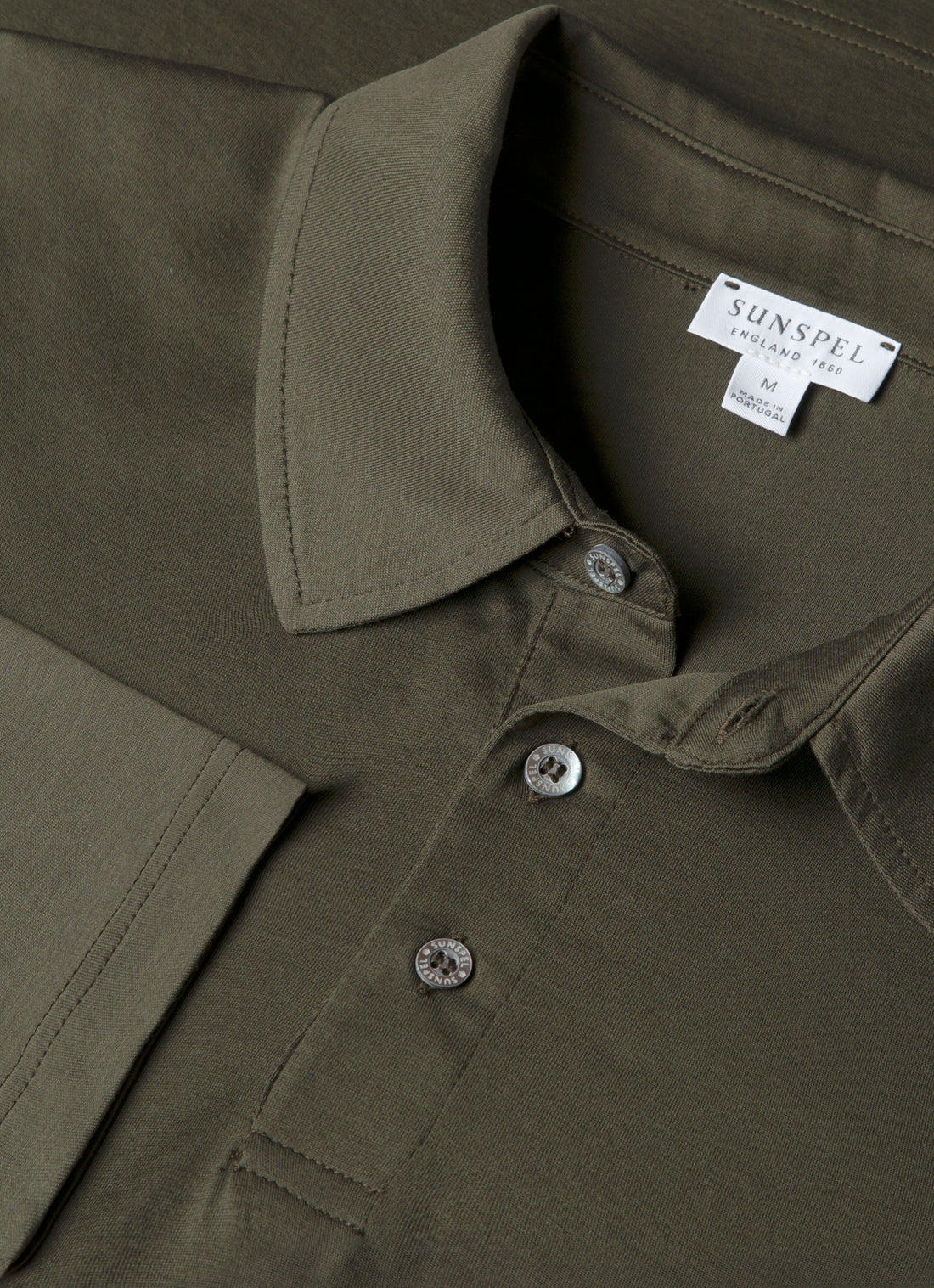 Men's Long Sleeve Classic Jersey Polo Shirt in Dark Green